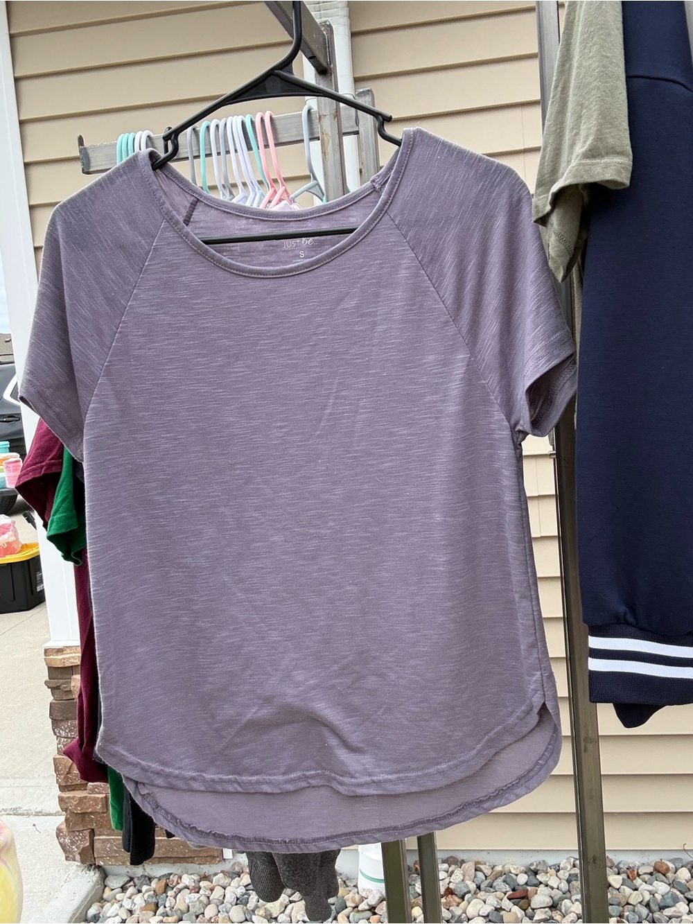 just be Washed Lavender Short Sleeve Tee